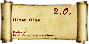 Ulman Olga névjegykártya
